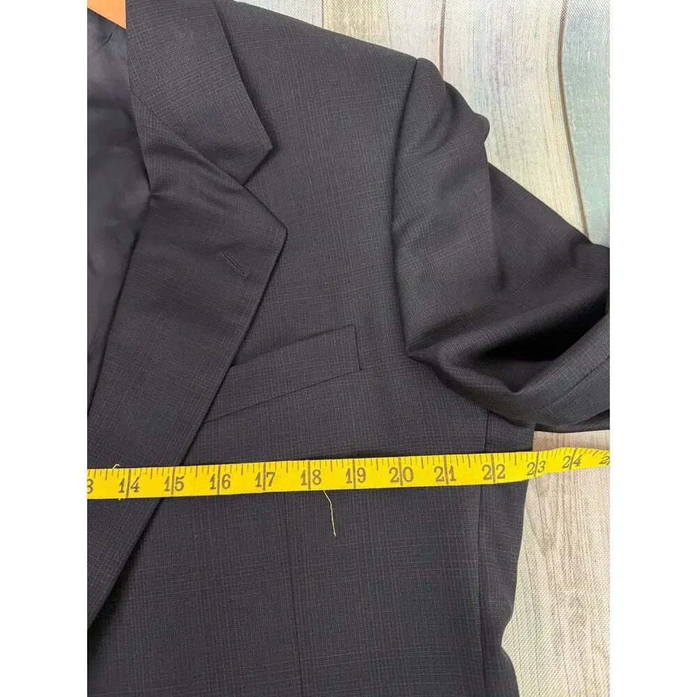 Hickey Freeman Suit Jacket Sports Coat Wool Loro Piana Tasmanian Super 120 42L